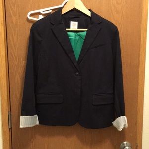 Navy 2 button blazer from the Gap.